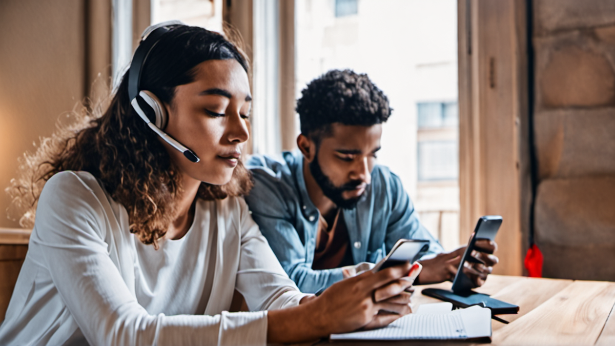 Un parent et un ado écrivent ensemble des règles simples d’usage du téléphone.