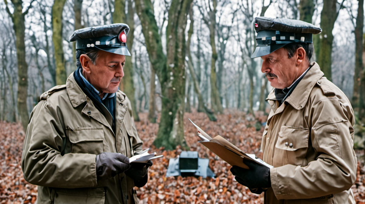 Deux régisseurs consultant un planning papier en coulisses avec talkie-walkie