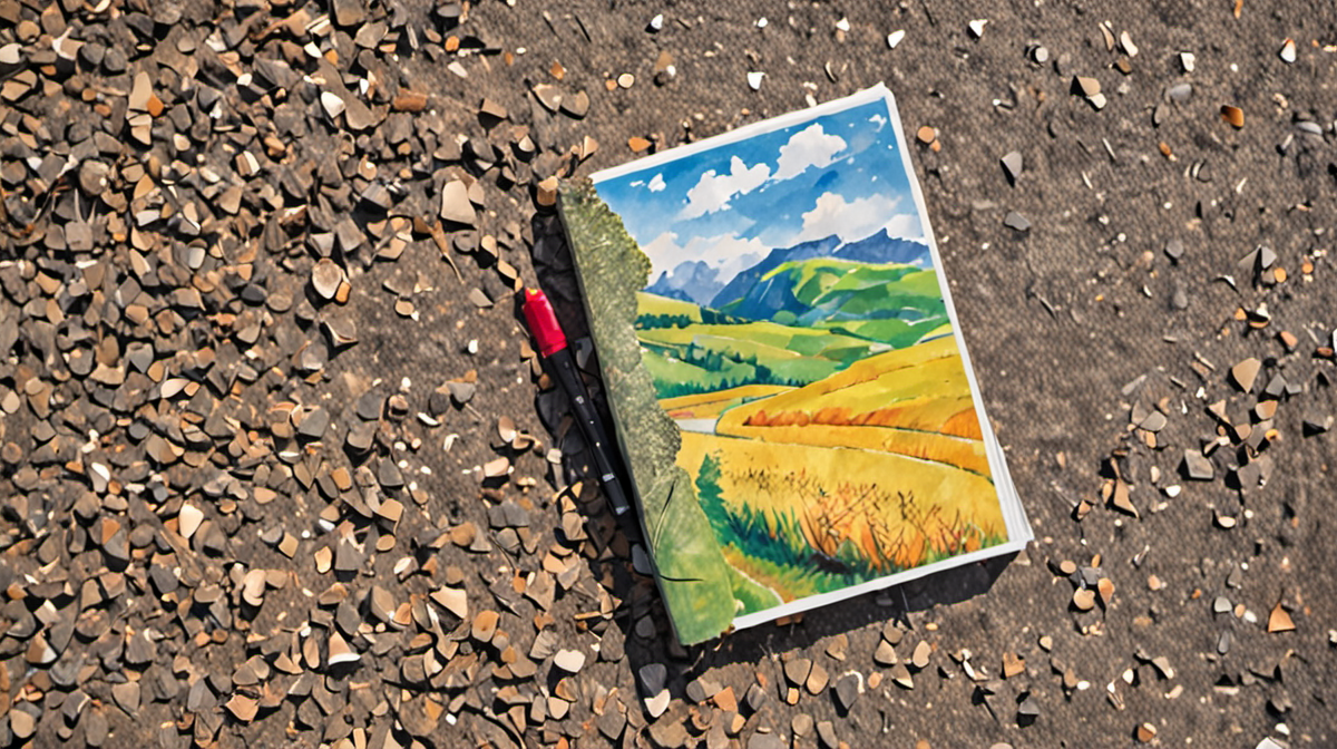 Roadbook et boussole posés sur une surface poussiéreuse