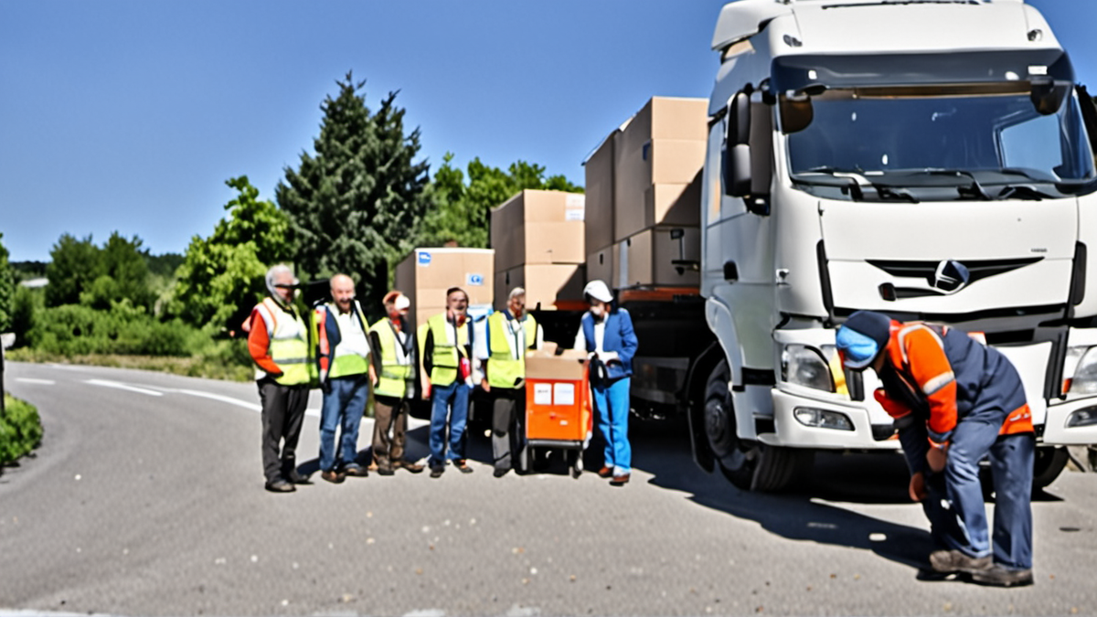 Une équipe locale organise une aide matérielle dans un centre communautaire.