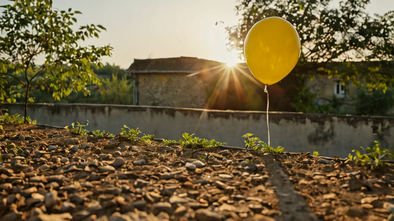 École rurale avec panneaux solaires et éclairage allumé, enfants dans la cour.