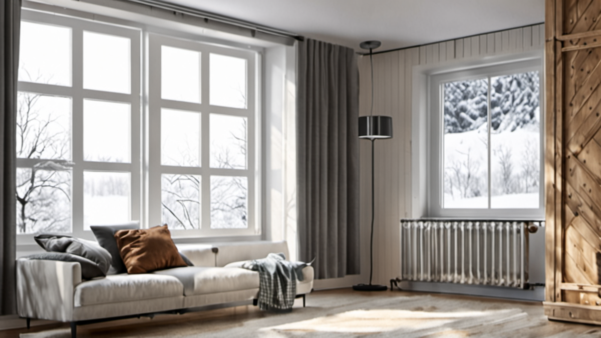 Un salon chauffé de manière modérée en hiver