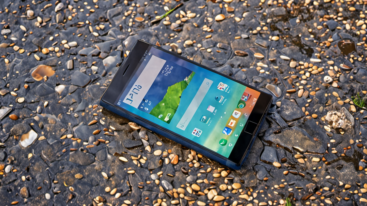 Main notant un prix de carburant sur smartphone dans une station-service.