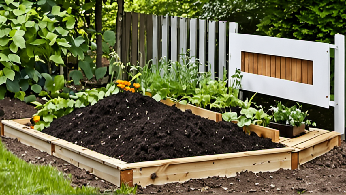 Un espace compost organisé dans un jardin partagé.