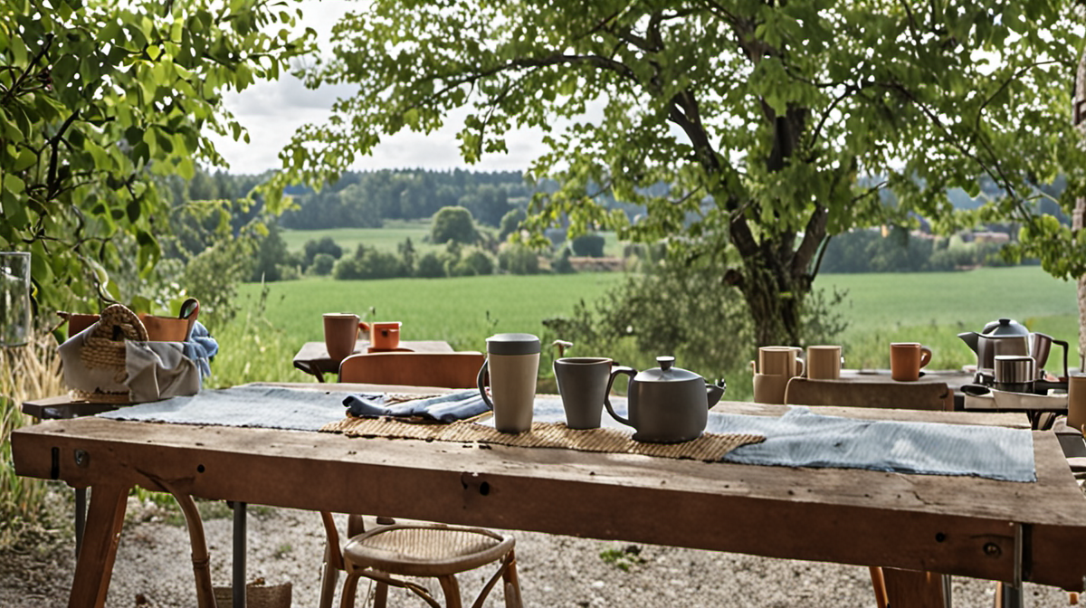 Deux habitants échangent dans un tiers-lieu de village, autour d’un café.