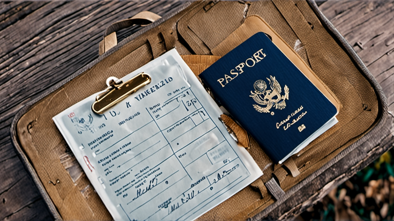 Passeport et checklist de voyage posés sur une table lors des préparatifs.