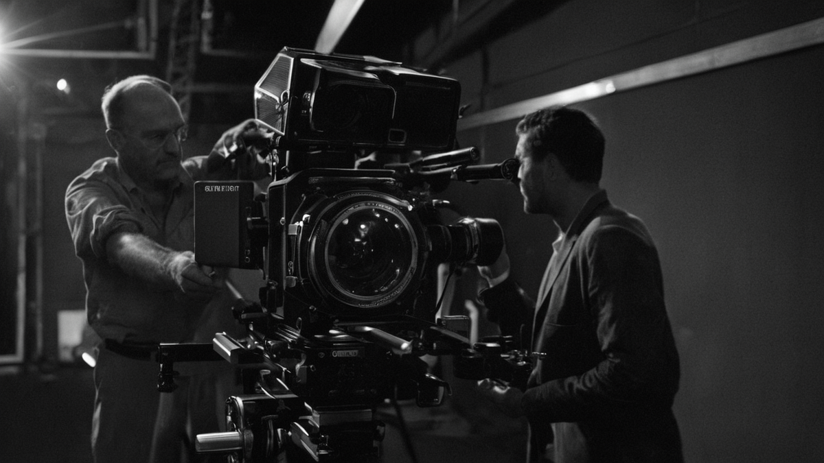 Matériel de projection dans un cinéma, en coulisses.