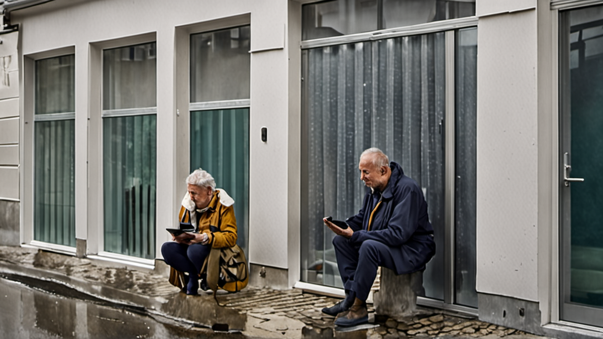 Deux parents consultent un planning de trajets sur un téléphone.
