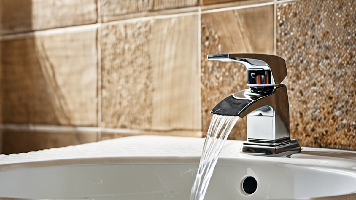 Un pommeau de douche et un mousseur posés sur un lavabo.
