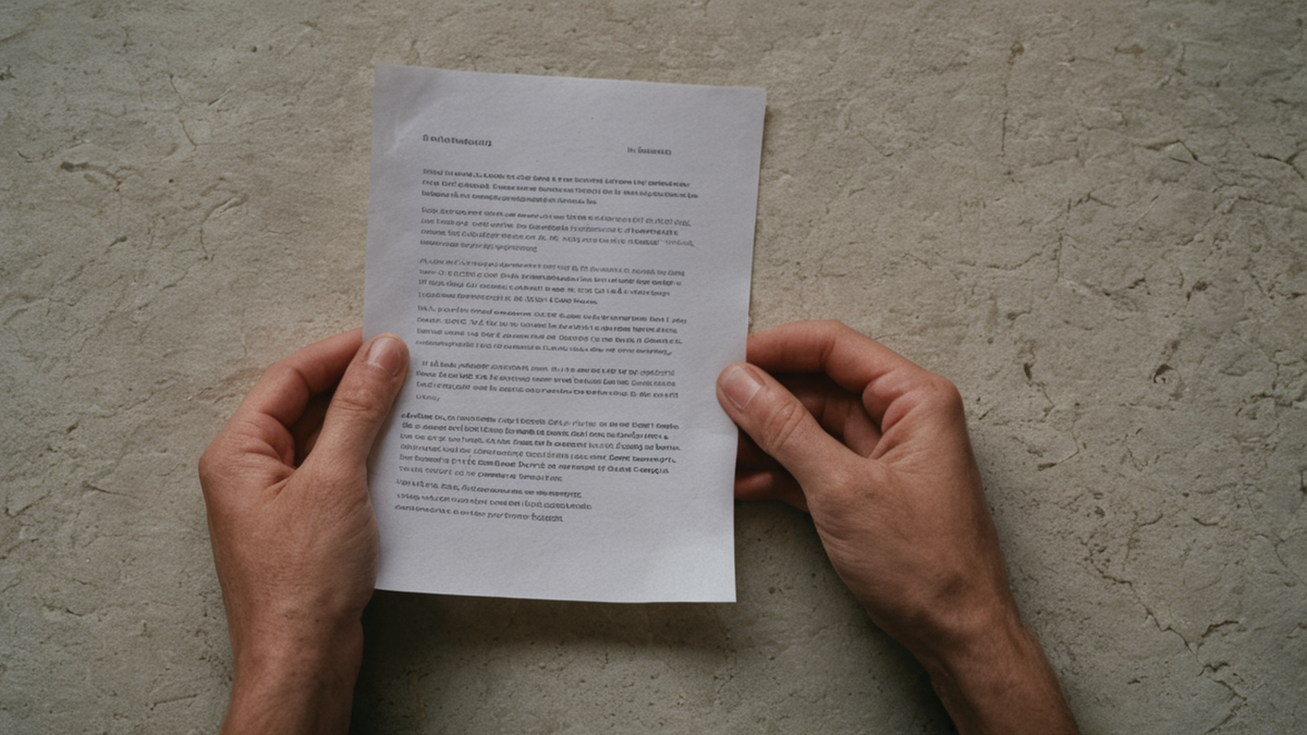 Fiche d’urgence anonymisée, symbolisant la prudence et l’anticipation.