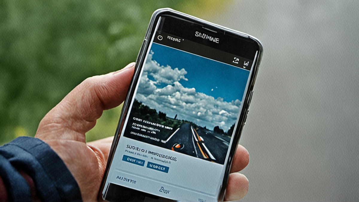 Une main dicte un message sur smartphone dans les transports.