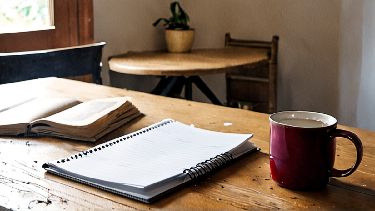 Des bénévoles font un débrief en intérieur autour d’un carnet de suivi, texte illisible.