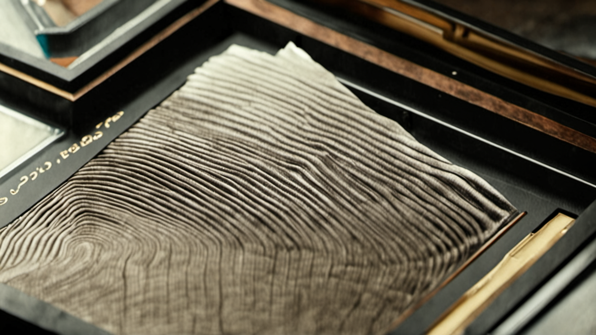 Un vêtement est scanné par un capteur optique pour identifier sa composition.