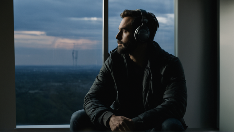 Studio de musique avec instruments et silhouettes de dos, ambiance création.