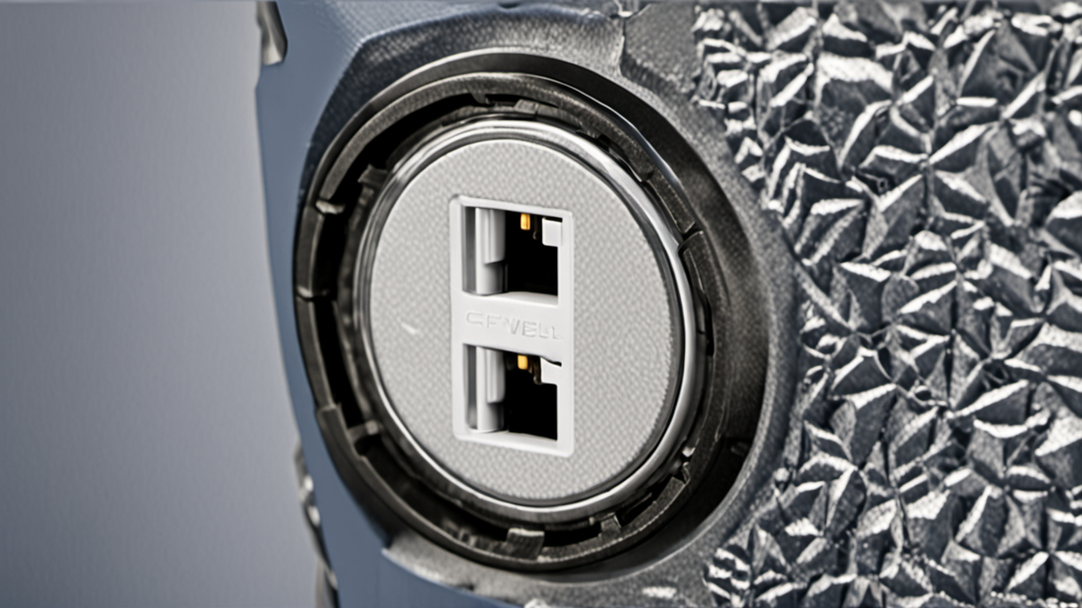 Gros plan sur un connecteur de recharge branché sur une voiture.