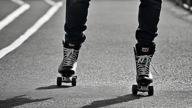 Silhouettes en roller et skate dans un espace urbain, illustrant la renaissance de la glisse.