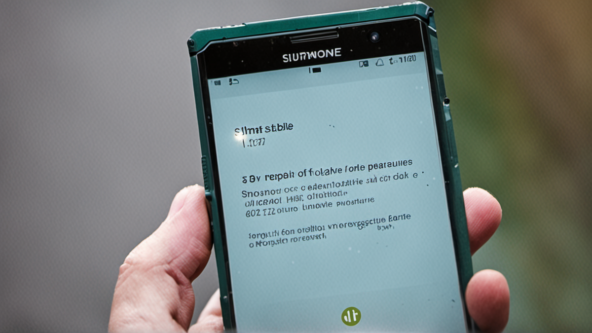 Un smartphone en rayon avec une étiquette d’indice de réparabilité floutée illisible.