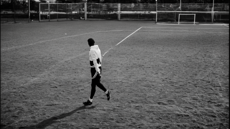 Silhouette en marche rapide dans une rue au printemps, illustrant le sport en petite dose.