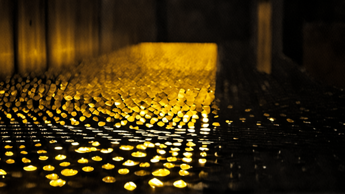 Un écran de suivi spatial avec des points lumineux flous dans une salle sombre.