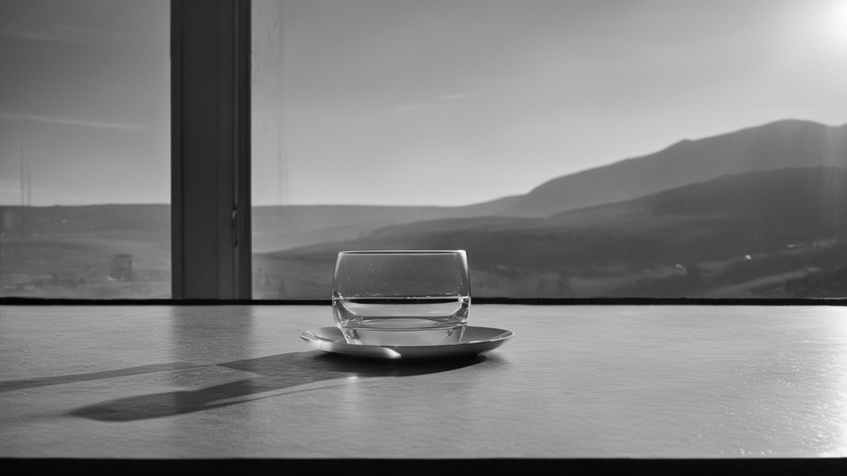 Bureau avec un écran flou et une courbe de prix stylisée non lisible.