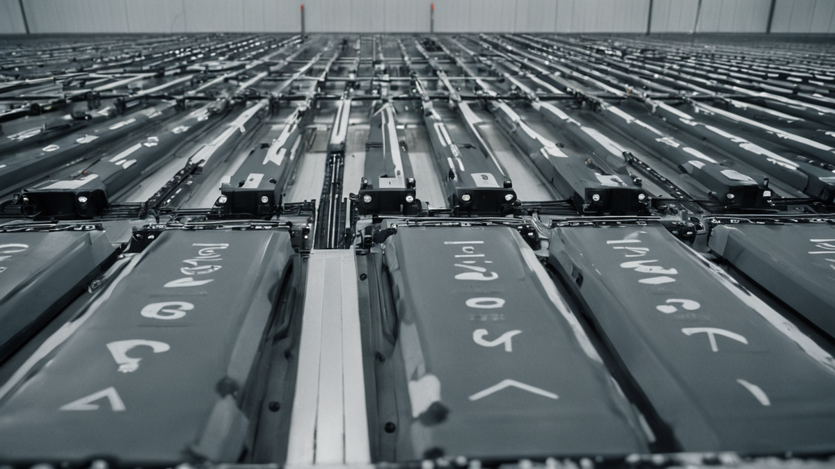 Banc de test avec modules de batteries et capteurs.