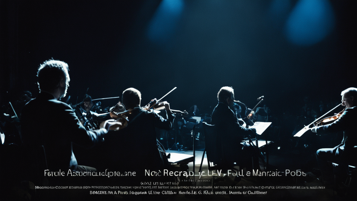 Coulisses sobres d’un ciné-concert avec matériel musical et projection