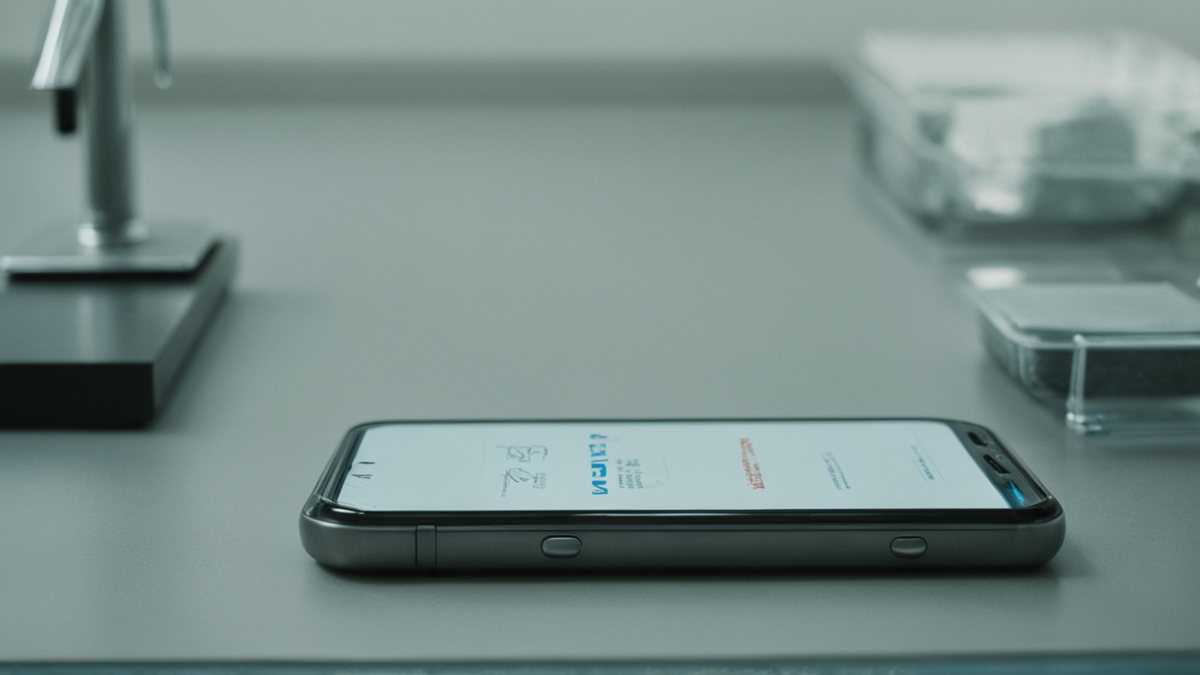 Smartphone utilisé pour un échange de santé discret avec documents médicaux fermés