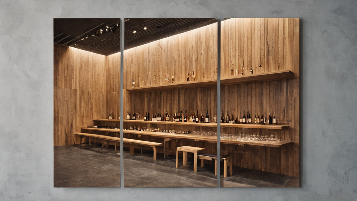 Éléments de décor de scène modulaires rangés pour réemploi, sans marque visible.