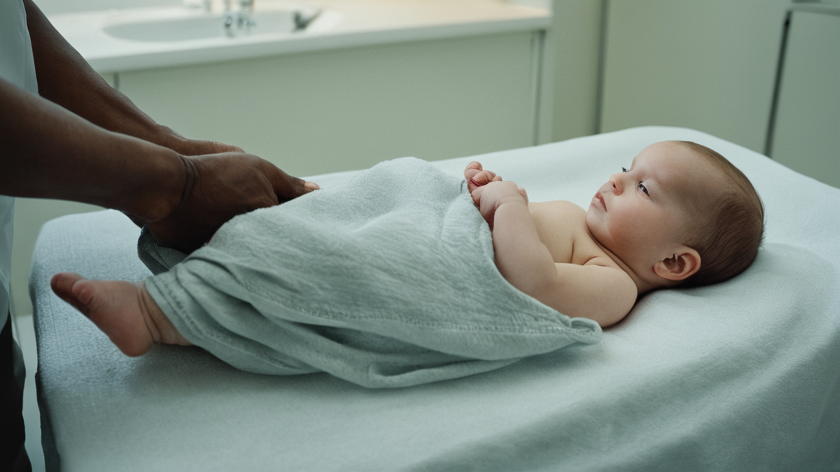 Couloir de service médical lié au suivi prénatal et au dépistage.