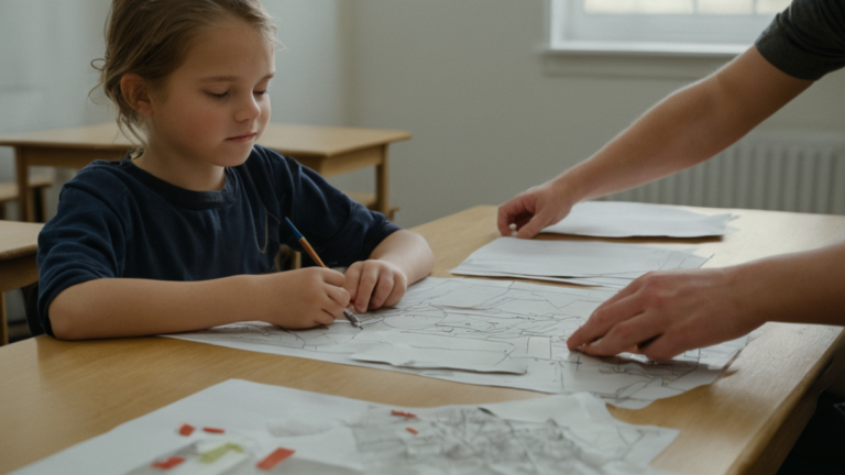 Enfants art lutter division fabriquent ensemble featured