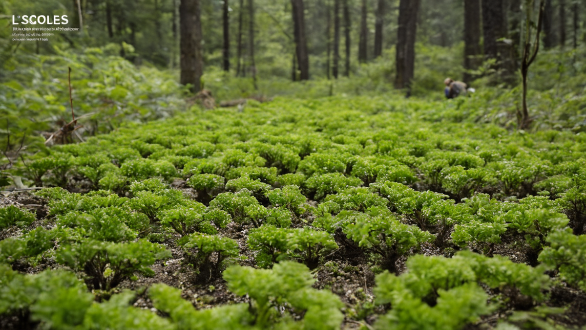 Matériel de mesure et de prélèvement de sol en forêt boréale dans une scène de protocole scientifique