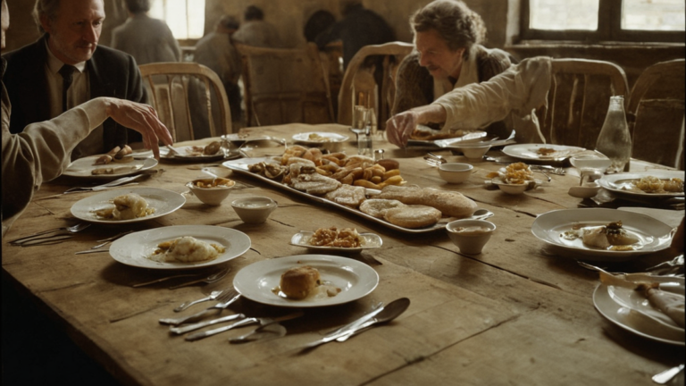 Grandes tablees immeuble diner hall tout le monde se parle featured