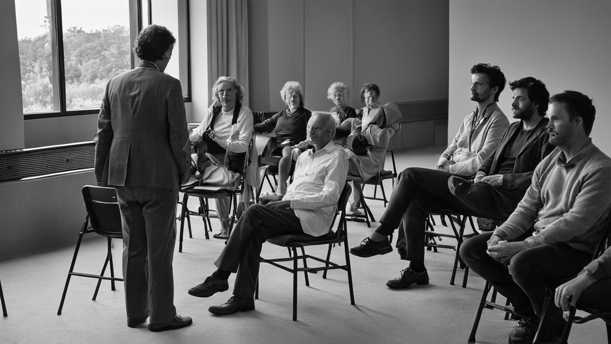 Un cercle de discussion après une projection illustre l’échange communautaire.