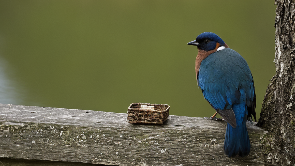 Jumelles et carnet sur un banc dans un parc urbain, prêts pour observer les oiseaux.