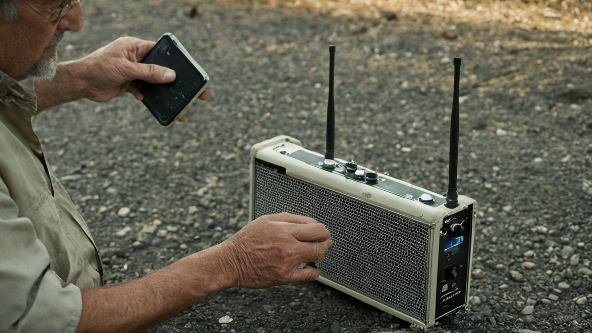 Petite installation radio près d’une zone côtière