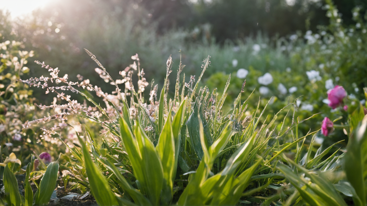 Jardin domestique arrosé avec de l’eau de pluie récupérée.