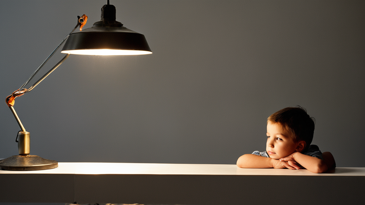 Devoirs du soir sous une lampe solaire dans une maison