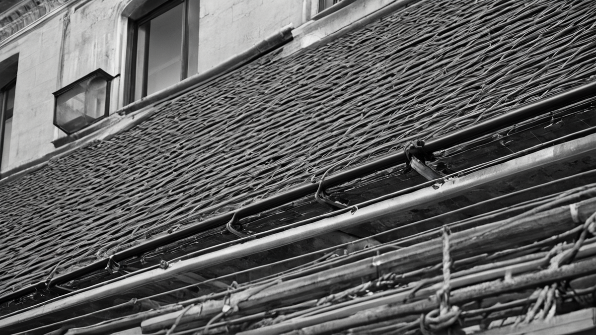 Balcon urbain équipé de petits panneaux solaires.