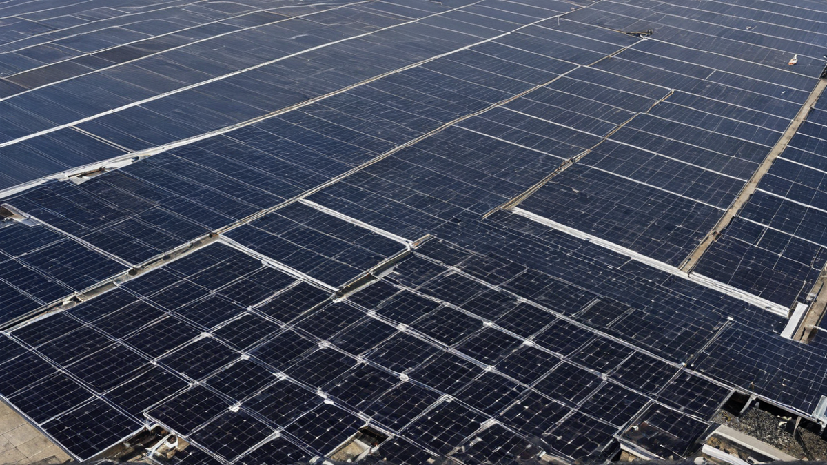 Une installation solaire simple alimentant un petit commerce rural.