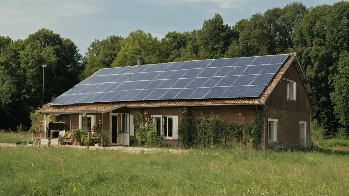 Antenne locale avec panneau solaire et boîtier technique d’alimentation.