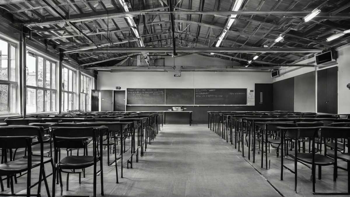 Salle de classe temporaire préparée pour la reprise des cours en Syrie.