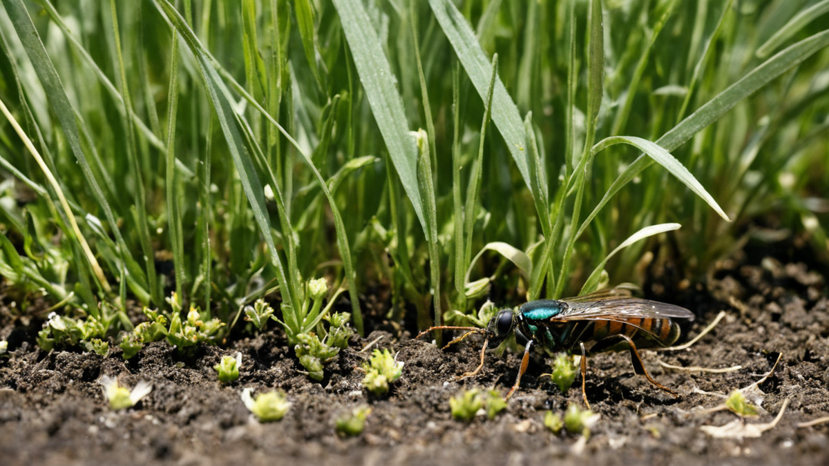 Bordure de jardin avec herbes plus hautes et fleurs sauvages dans une zone de tonte différenciée.