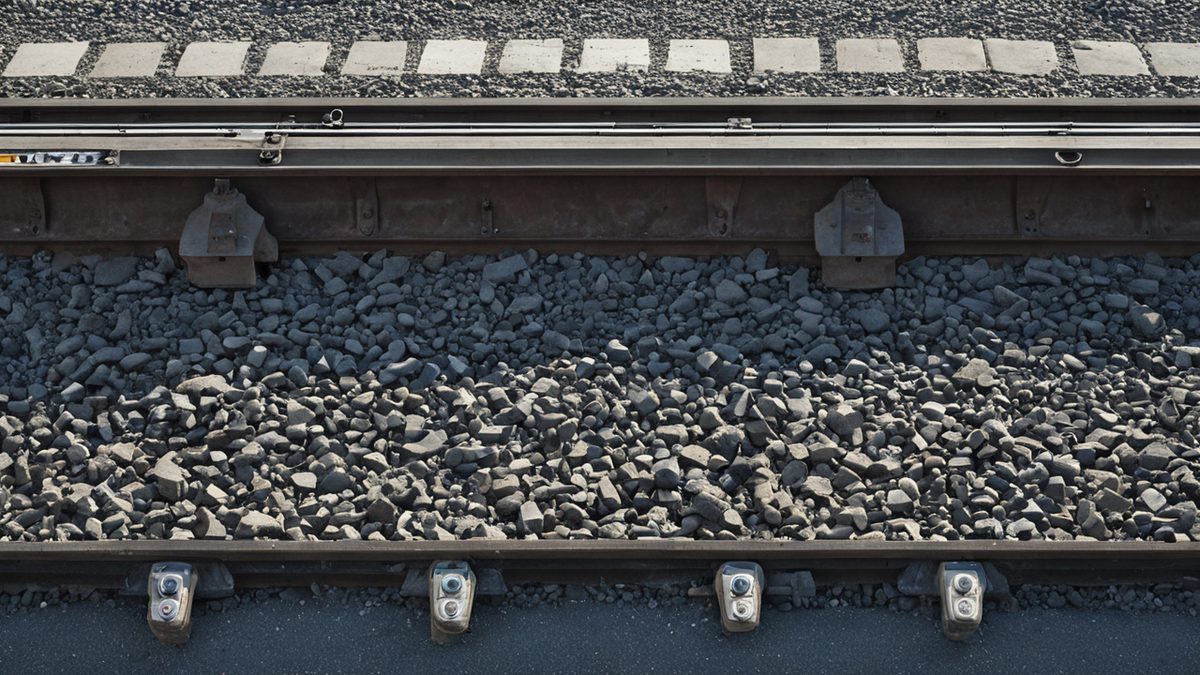 Un capteur de qualité de l’air posé sur un quai pendant le passage d’un train.