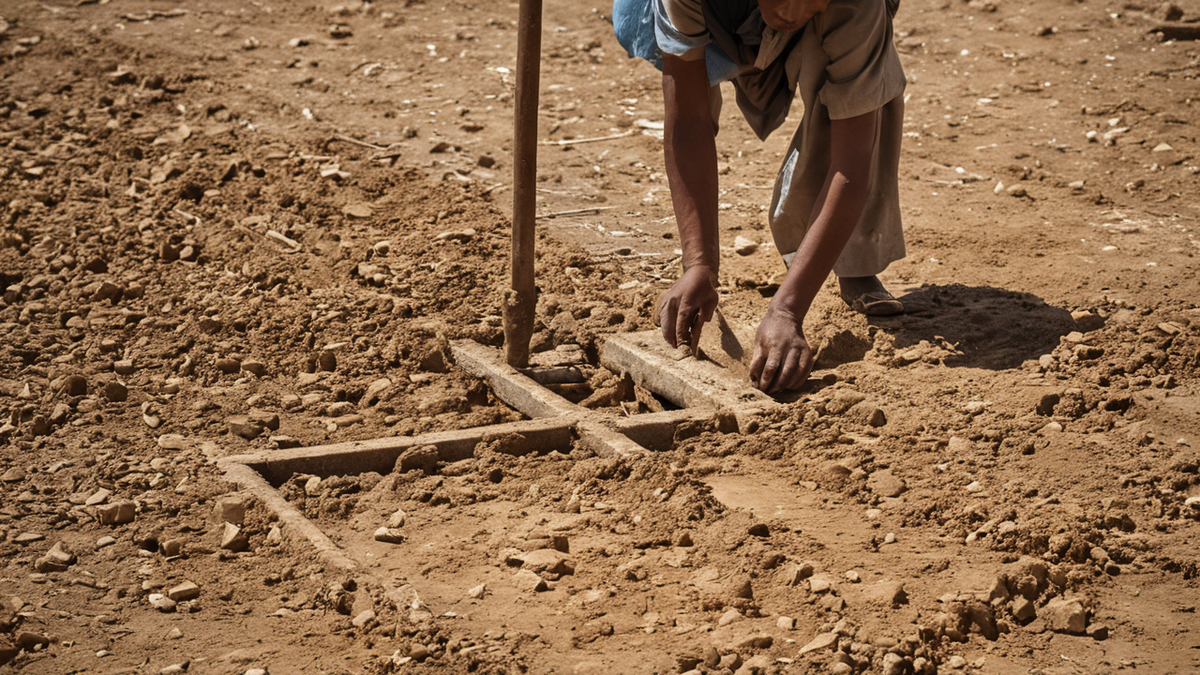 Petite exploitation agricole avec cultures irriguées de façon maîtrisée et matériel simple.
