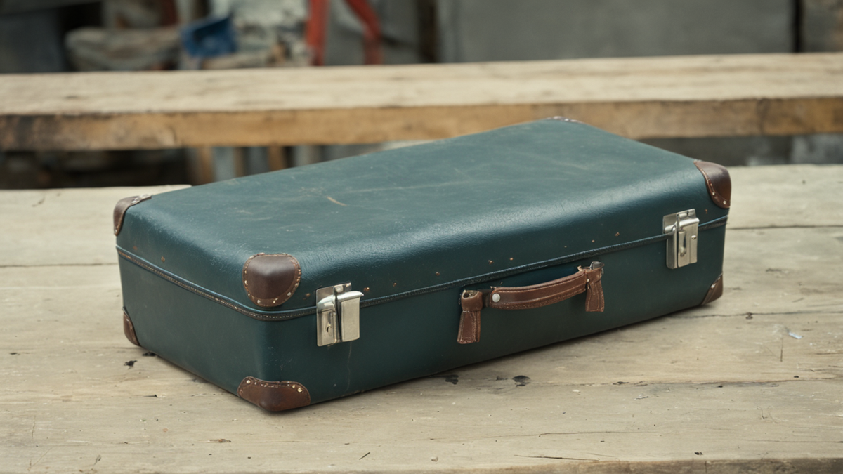 Petit hébergement de vacances vu de l’extérieur avec bagage discret.