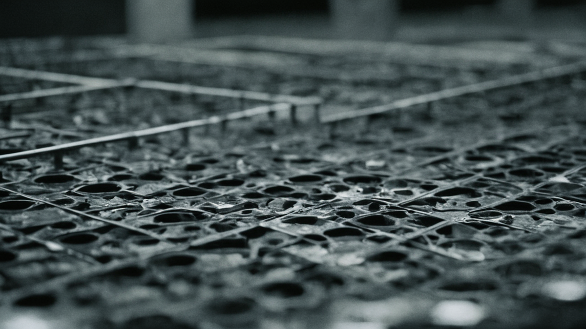 Une table de réunion avec documents et écrans flous sur un sujet numérique.