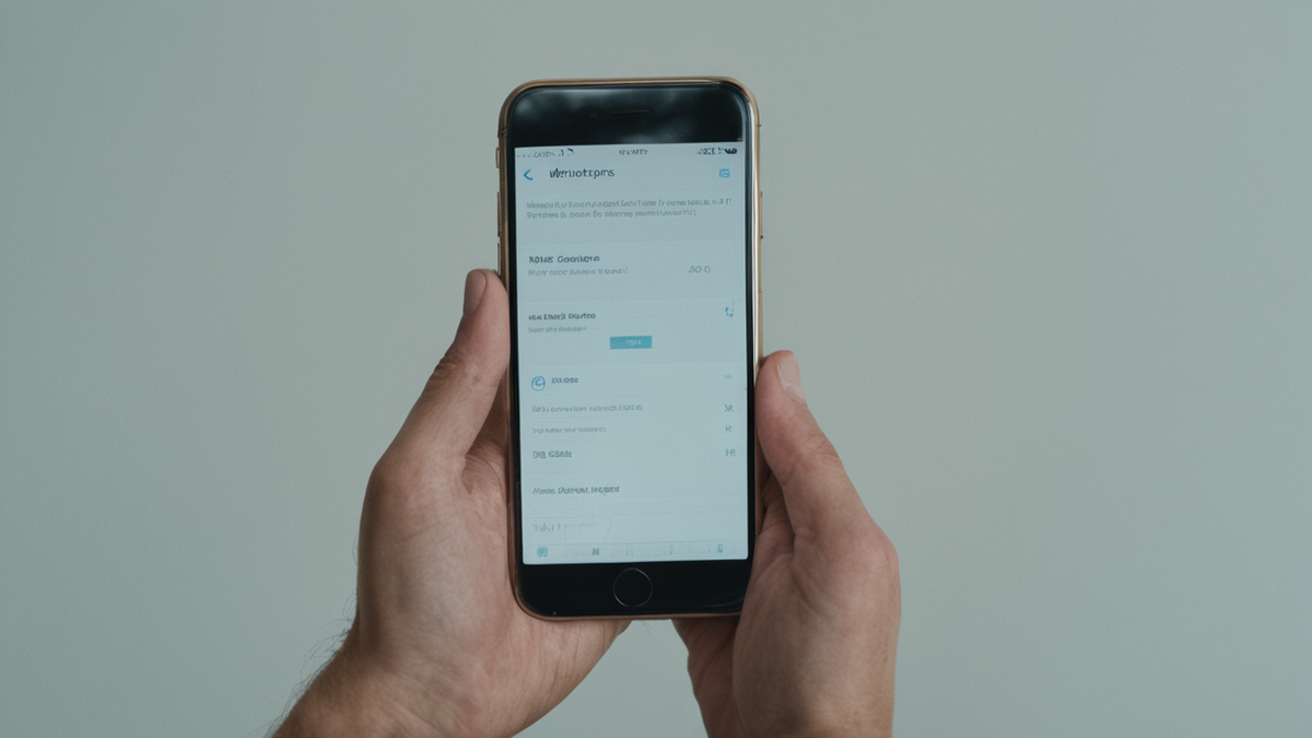 Un smartphone verrouillé posé près d’une enveloppe fermée sur une table.