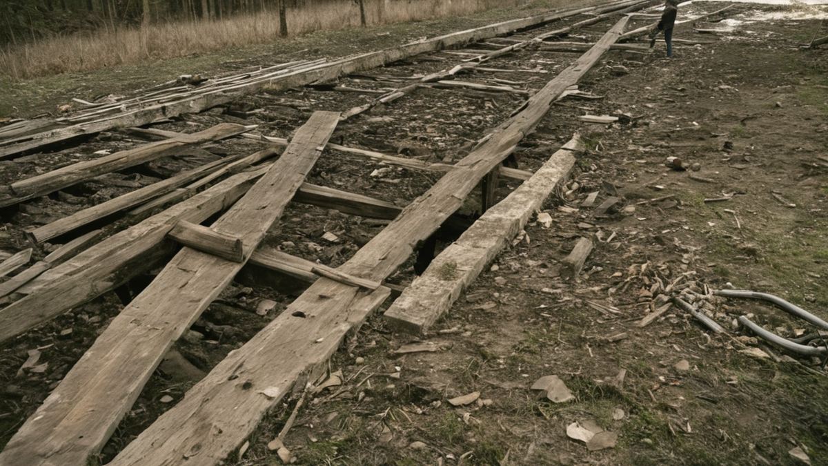Pièces d’une aire de jeu modulaire prêtes à être assemblées.