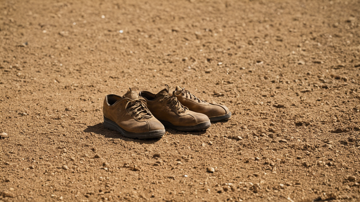 Banc de joueur sur terre battue avec raquette, chaussures et maintien de poignet.