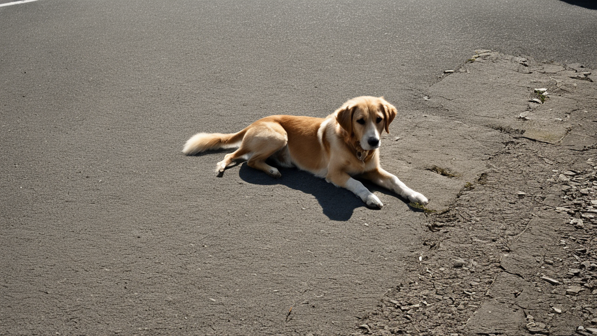Chien immobile près d'une porte avec sa laisse visible dans un salon